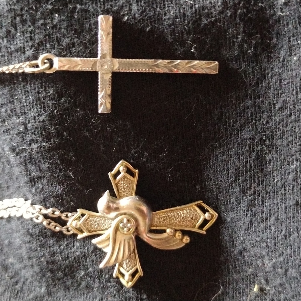 2 silver Crosses